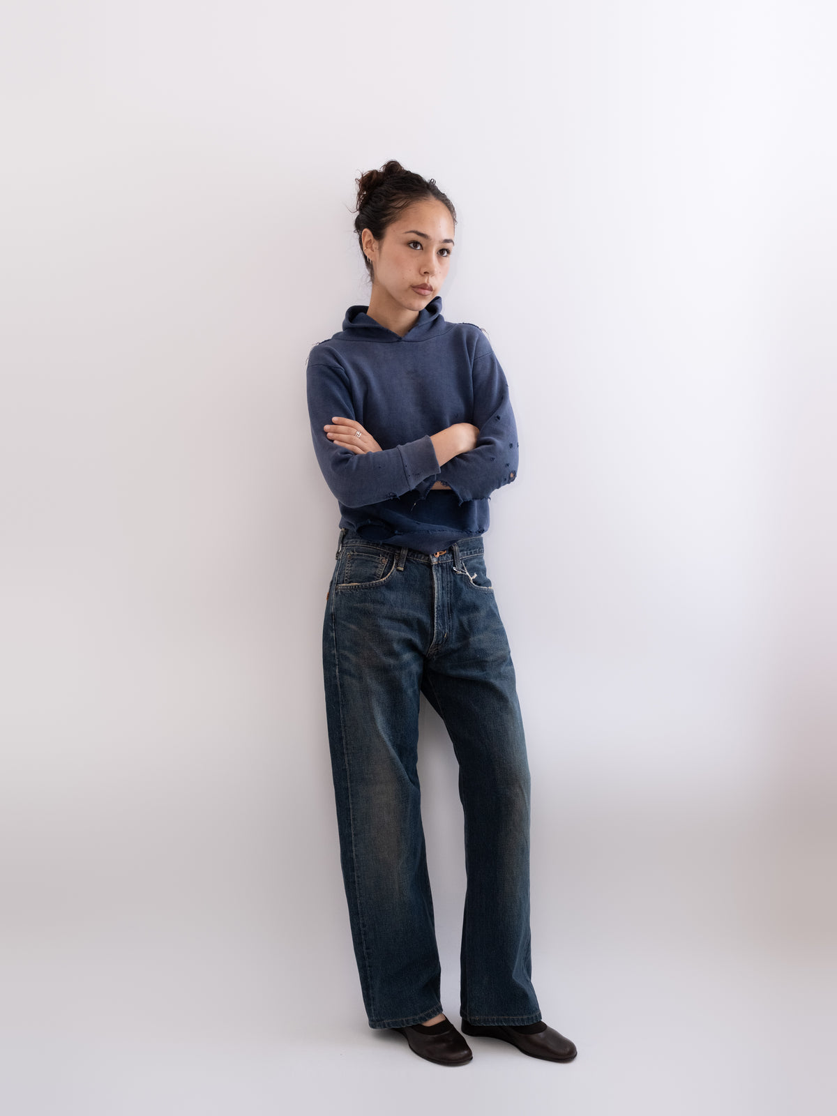 Edwin selvedge denim, model view