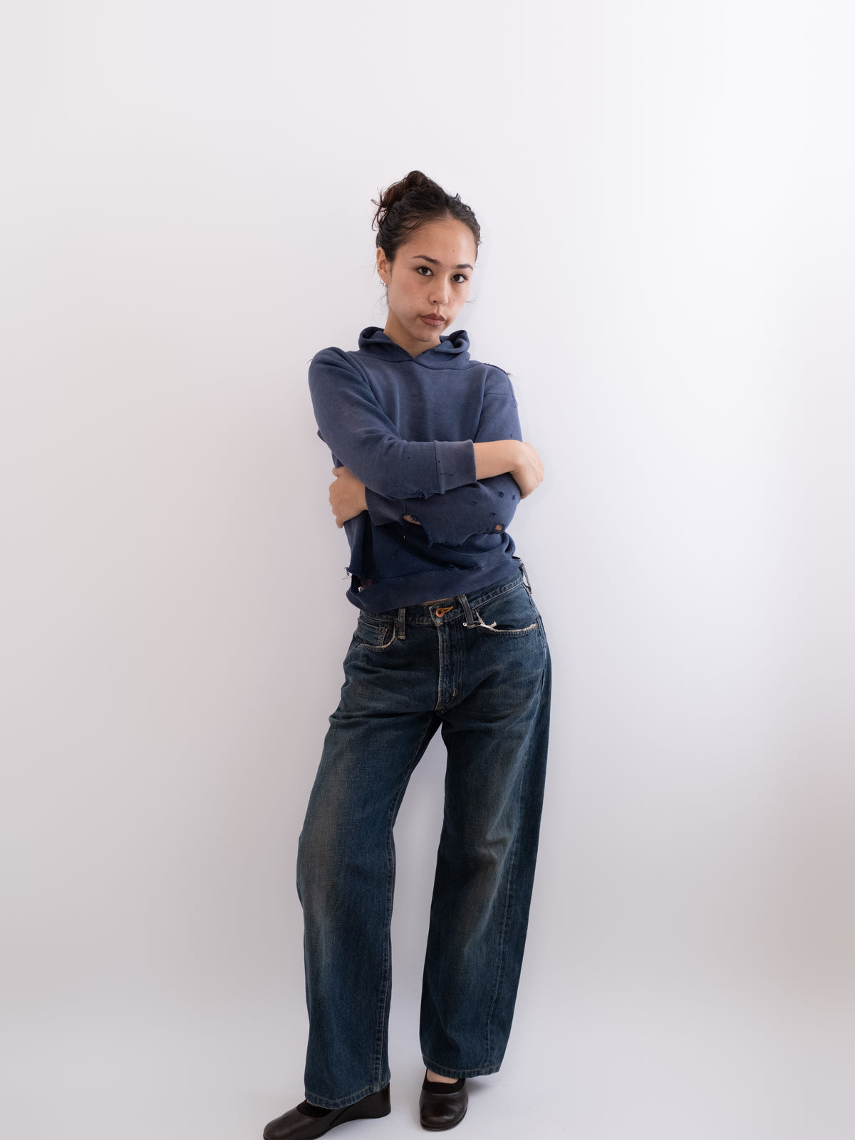 Edwin selvedge denim, model view