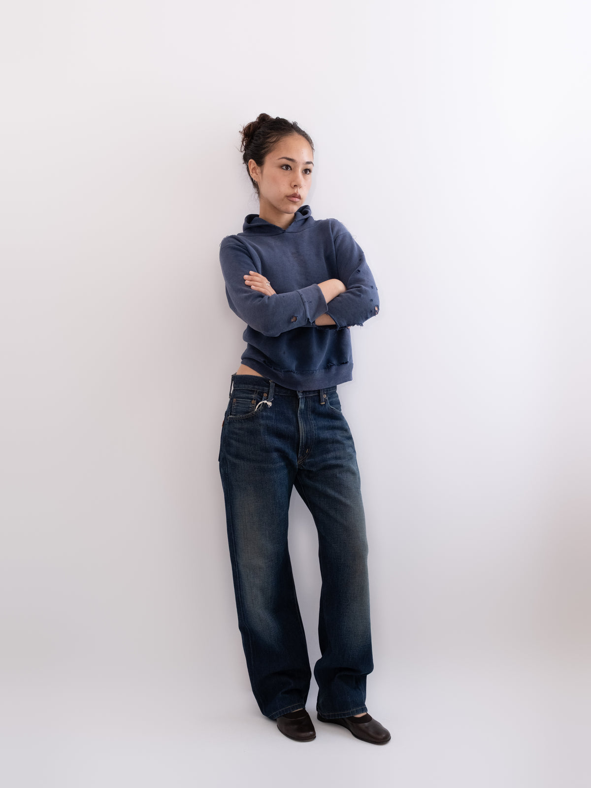 Edwin selvedge denim, model view