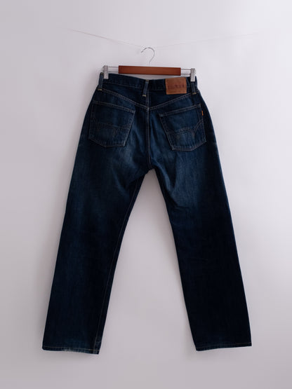 Edwin selvedge denim, hanging back view