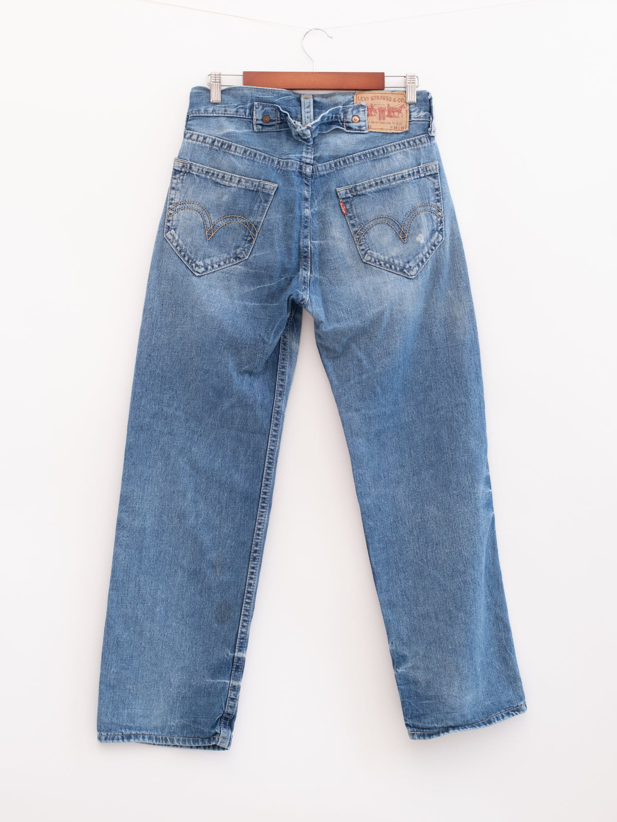 920-15 hung denim, back view
