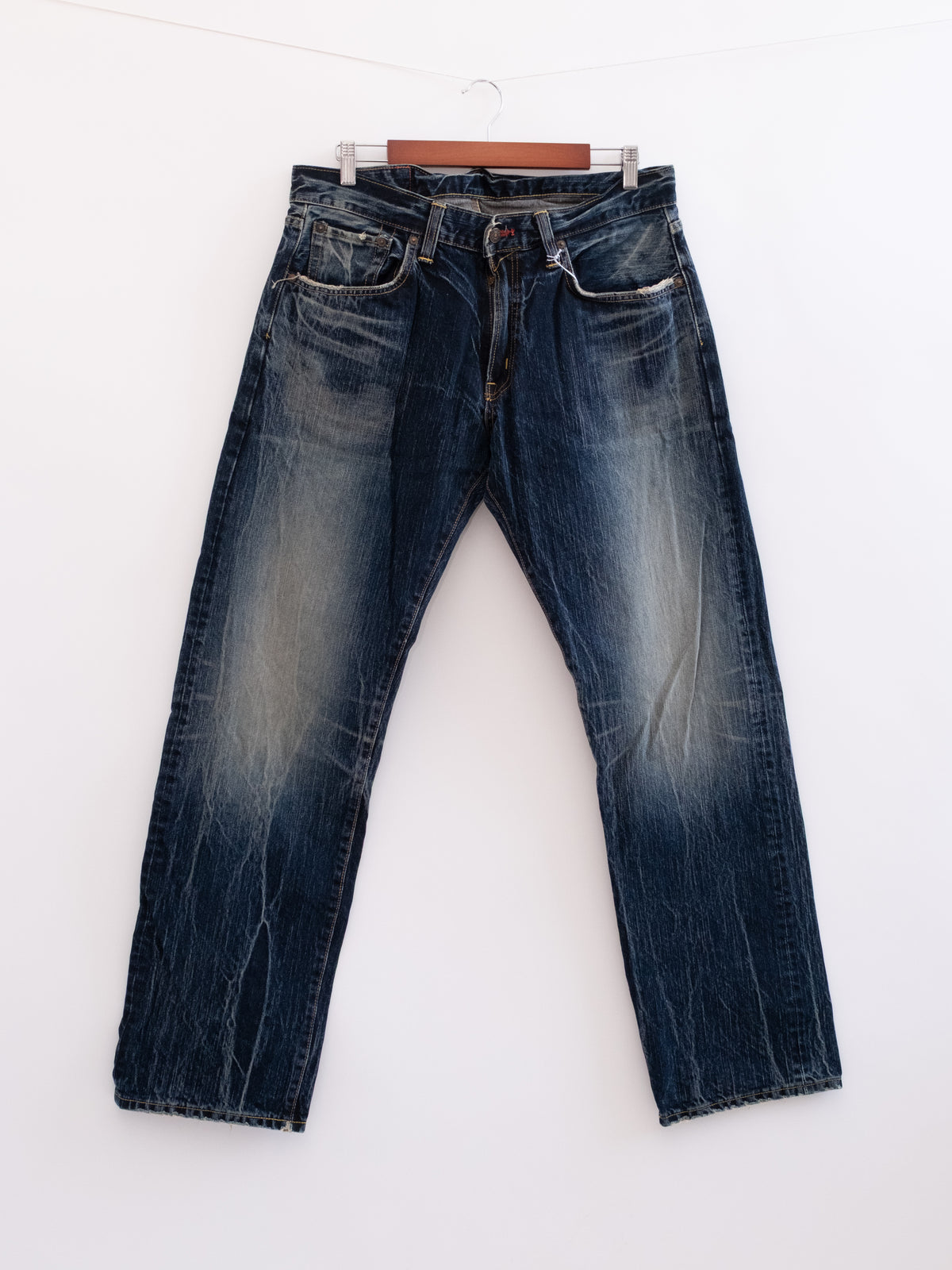 920-25 hung denim, front view