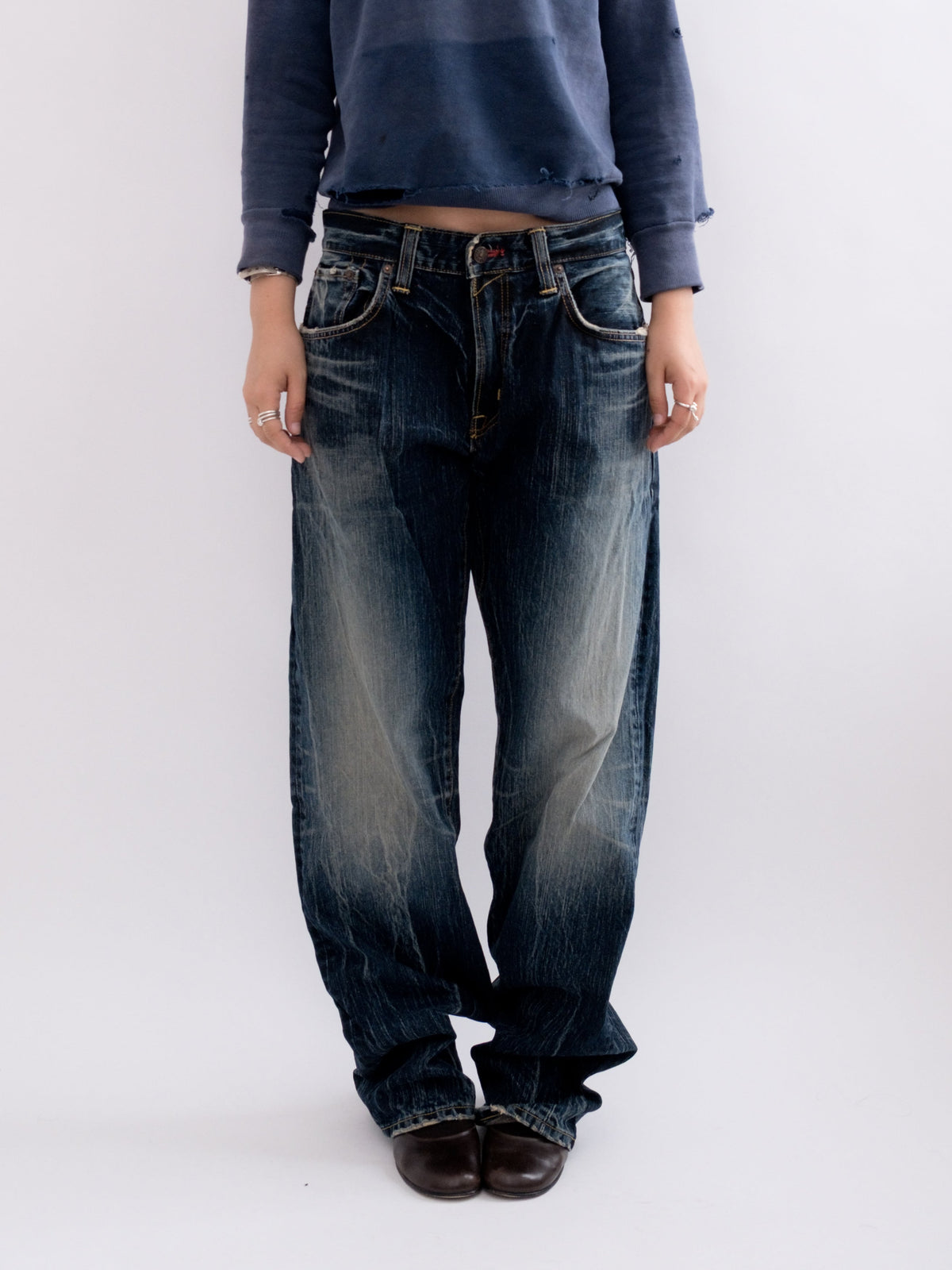 920-25 denim, item-focused front view