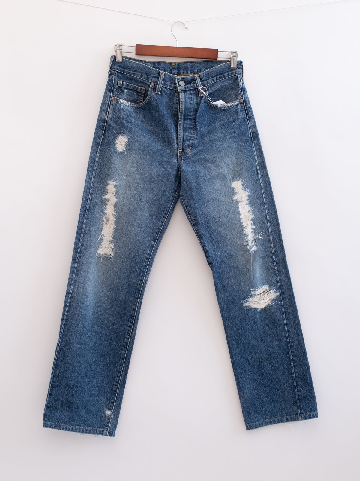 920-26 hung denim, front view