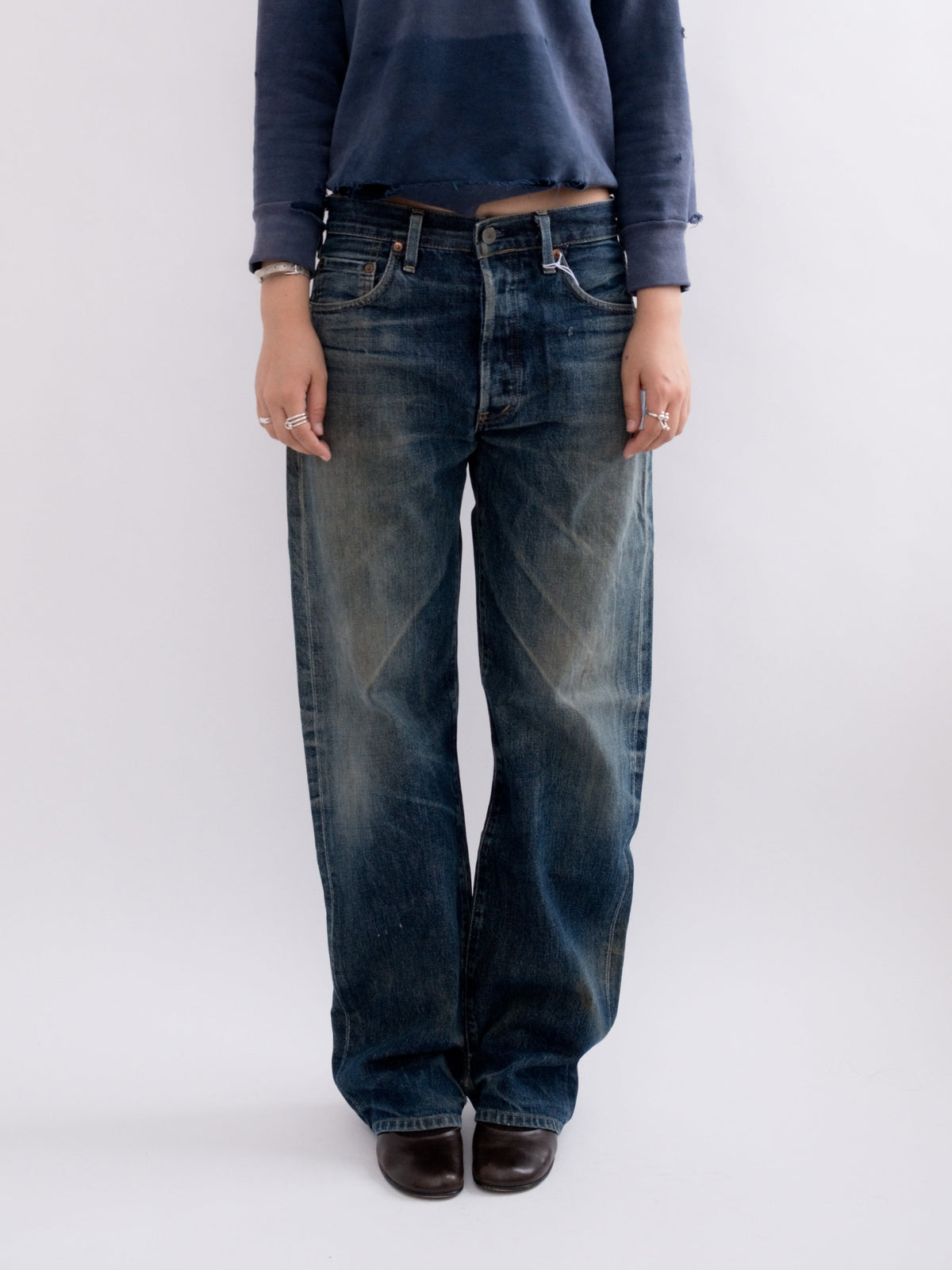 920-28 denim, item-focused front view