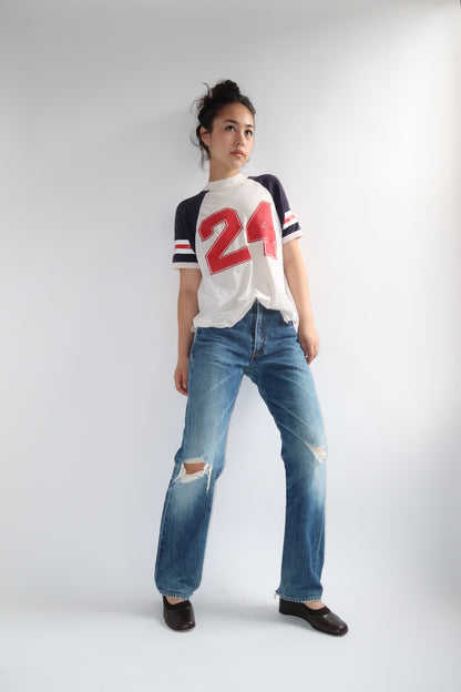 Agnès B. 1990s Striped Cotton Boatneck Top (M)