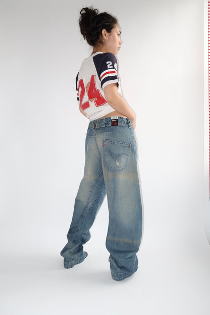 Levi's 1990s Japanese Big E Selvedge Jeans, Whiskered Wash (27 x 26)