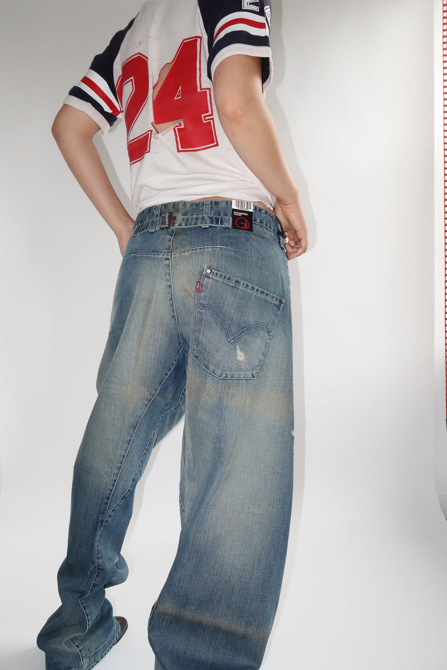 Levi's 1990s Japanese Big E Selvedge Jeans, Whiskered Wash (27 x 26)