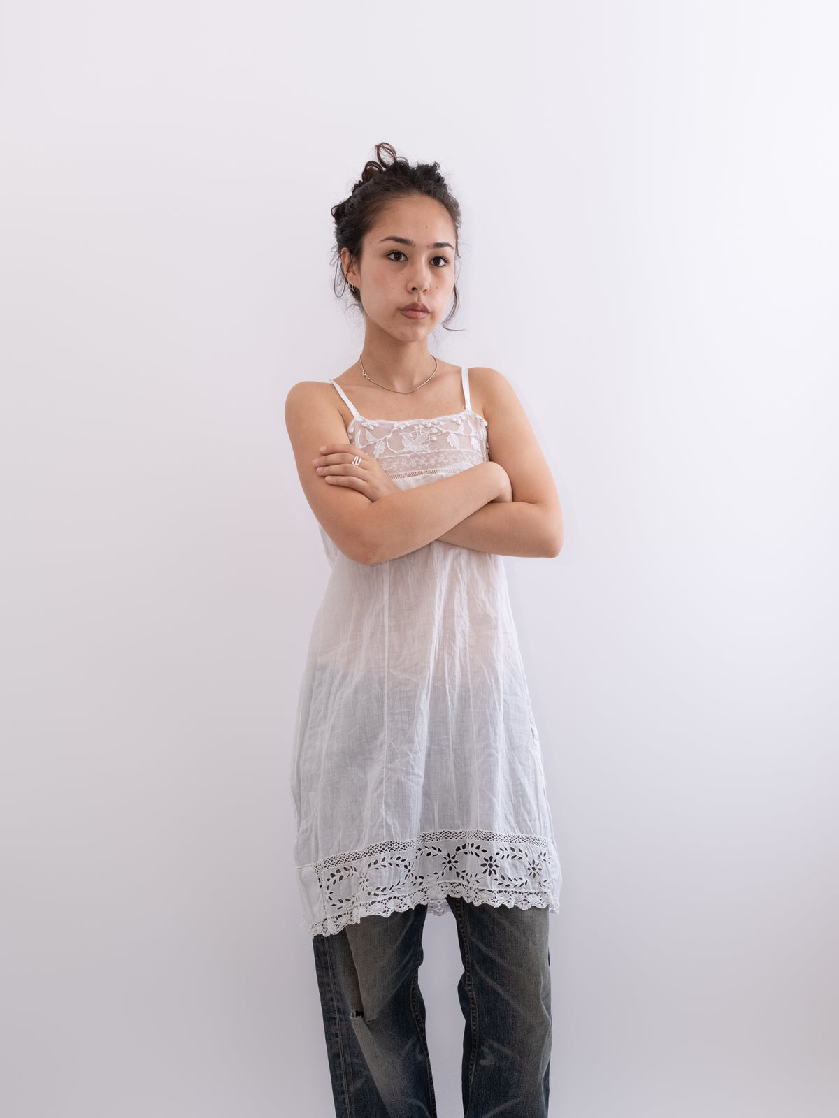 French Edwardian lace chemise, photo 1